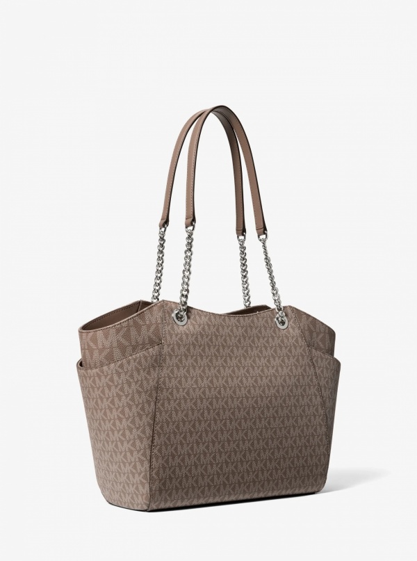 Jet Set Large Signature Logo Shoulder Bag
