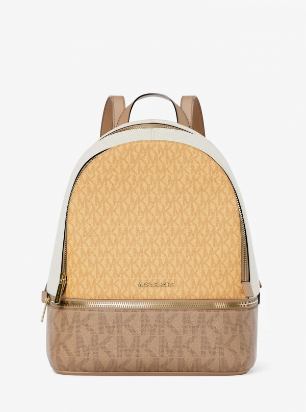Rhea Medium Color-Block Signature Logo Backpack