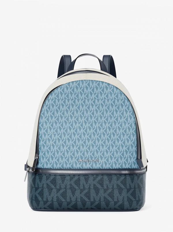 Michael Kors Rhea Medium Color-Block Signature Logo Backpack