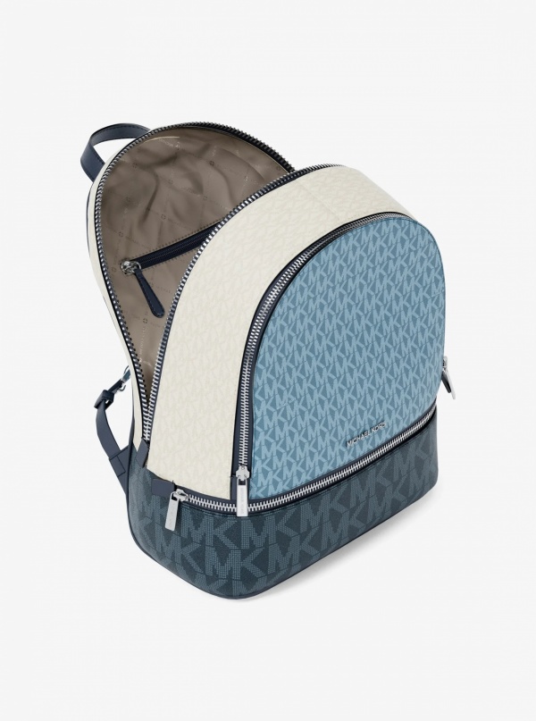 Michael Kors Rhea Medium Color-Block Signature Logo Backpack