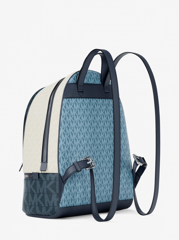 Michael Kors Rhea Medium Color-Block Signature Logo Backpack