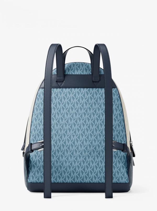 Michael Kors Rhea Medium Color-Block Signature Logo Backpack