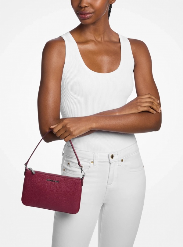 Jet Set Small Pebbled Leather Convertible Wristlet