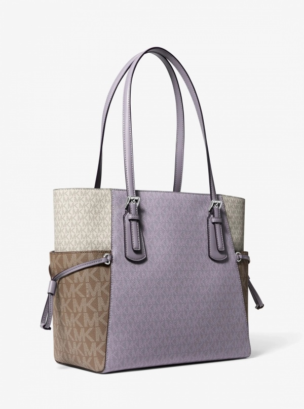 Voyager Large Color-Block Signature Logo Tote Bag