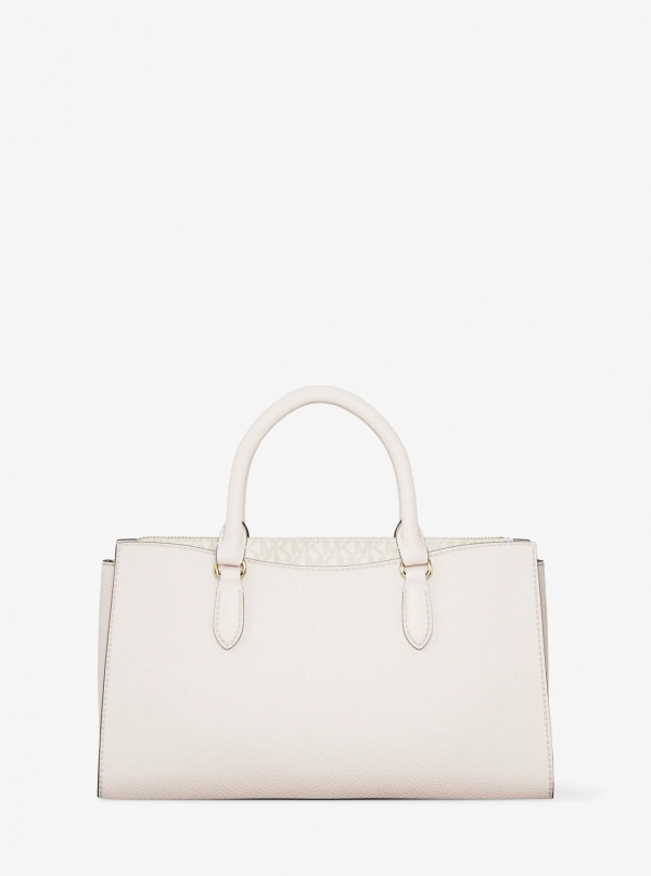 Arden Medium Leather Top-Zip Satchel