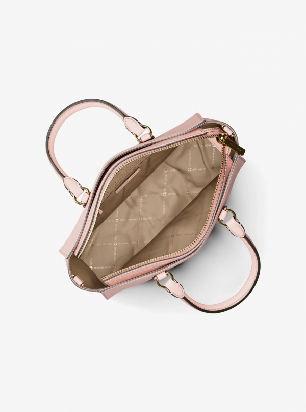 Arden Medium Leather Top-Zip Satchel