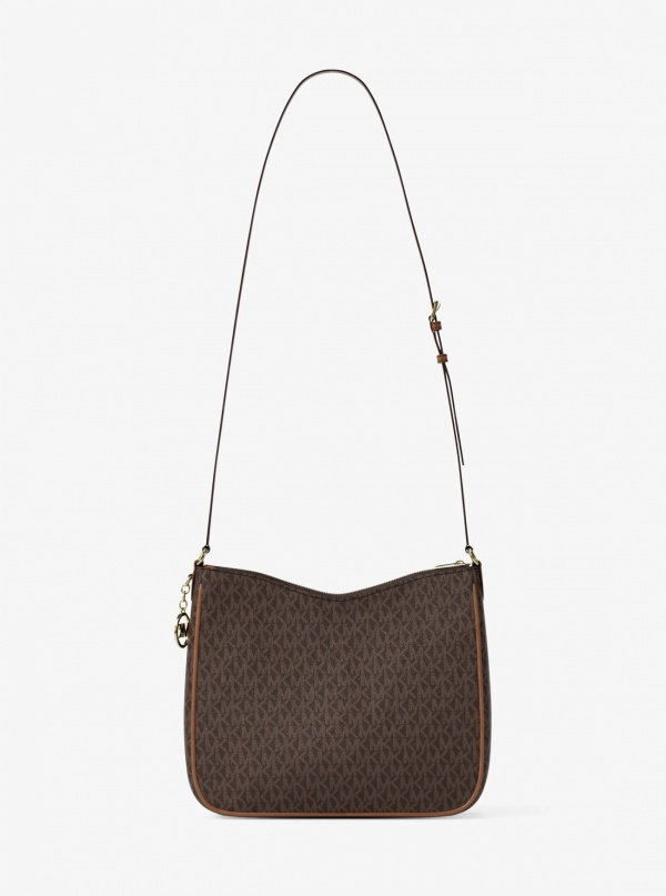 Nayla Medium Signature Logo Messenger Bag