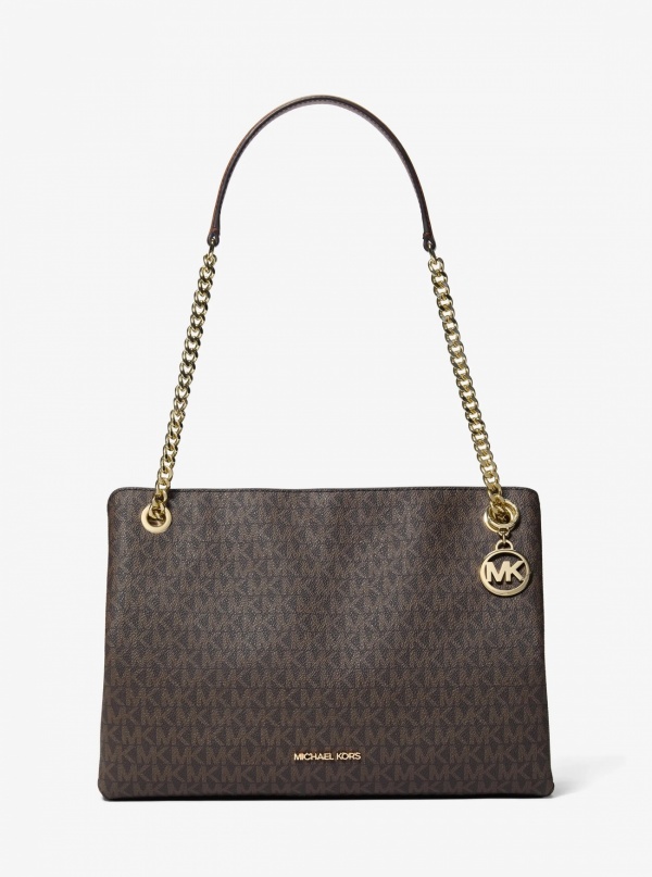 Christina Medium Signature Logo Messenger Bag