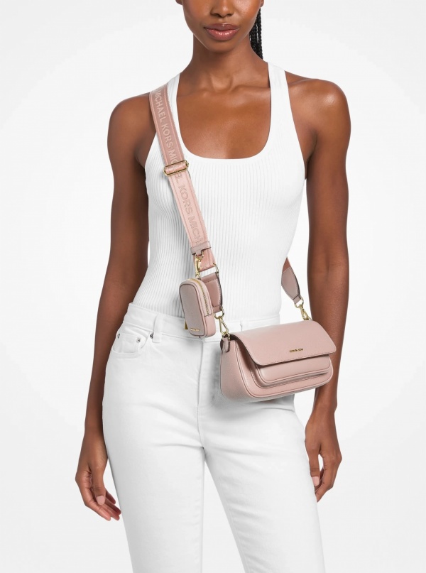 Jet Set Travel Small Pebbled Leather Crossbody Bag With Pouch