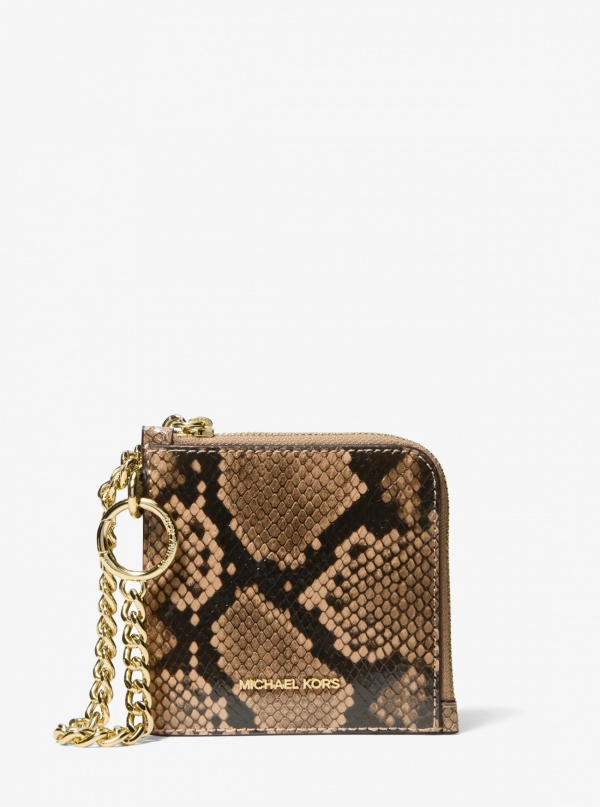 Jet Set Travel Medium Snake Embossed Chain Wallet
