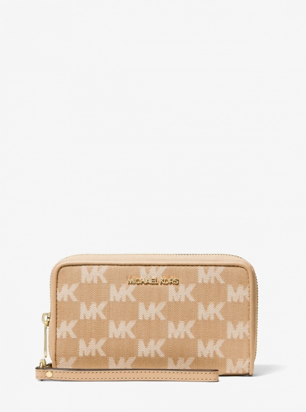 Jet Set Travel Large Logo Jacquard Denim Smartphone Wallet