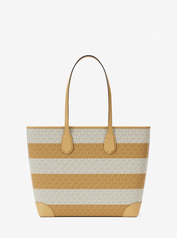 Eva Large Striped Signature Logo Tote Bag