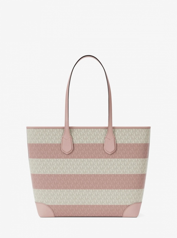 Eva Large Striped Signature Logo Tote Bag