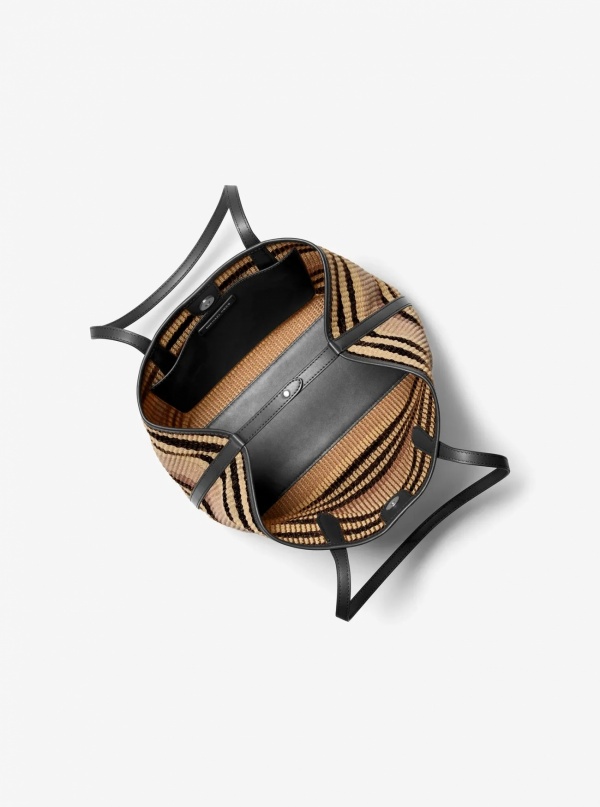 Avalon Medium Striped Woven Tote Bag