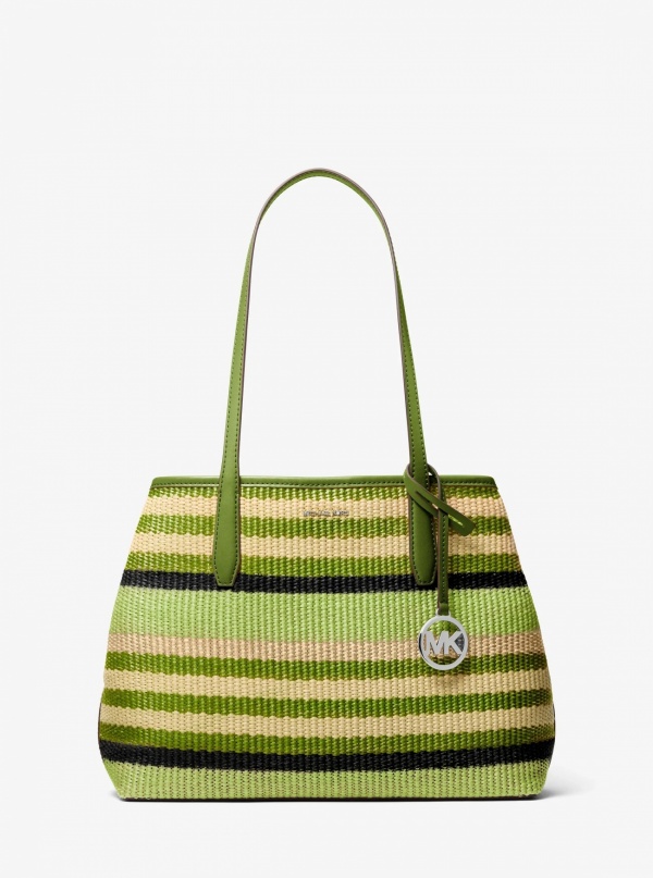 Avalon Medium Striped Woven Tote Bag