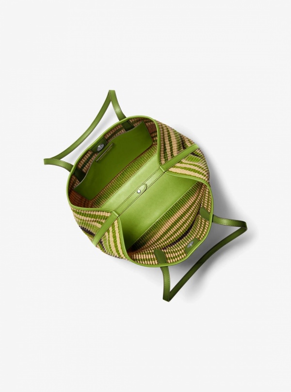 Avalon Medium Striped Woven Tote Bag