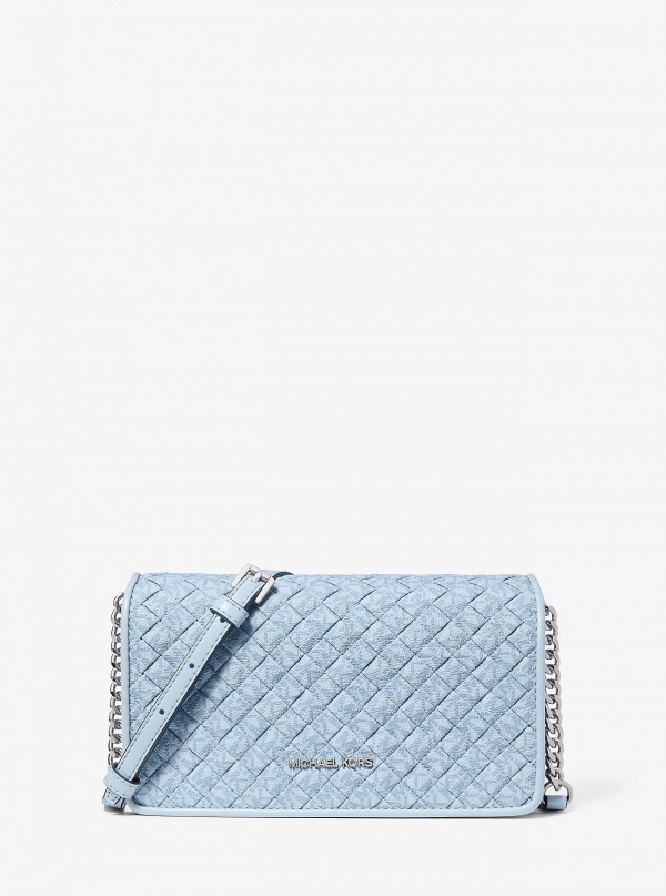MICHAEL Michael Kors Jet Set Travel Woven Signature Logo Crossbody Bag