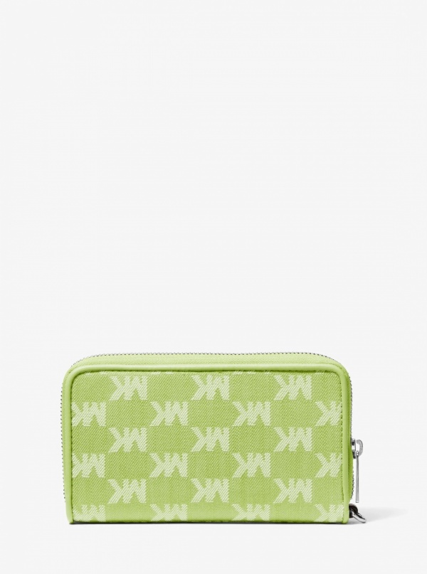 Jet Set Travel Large Logo Jacquard Denim Smartphone Wristlet