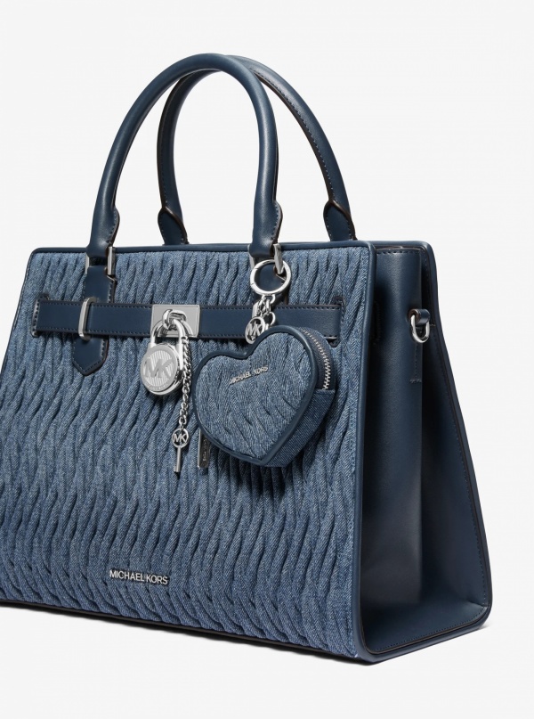 Jet Set Travel Matelassé Denim Heart Coin Pouch