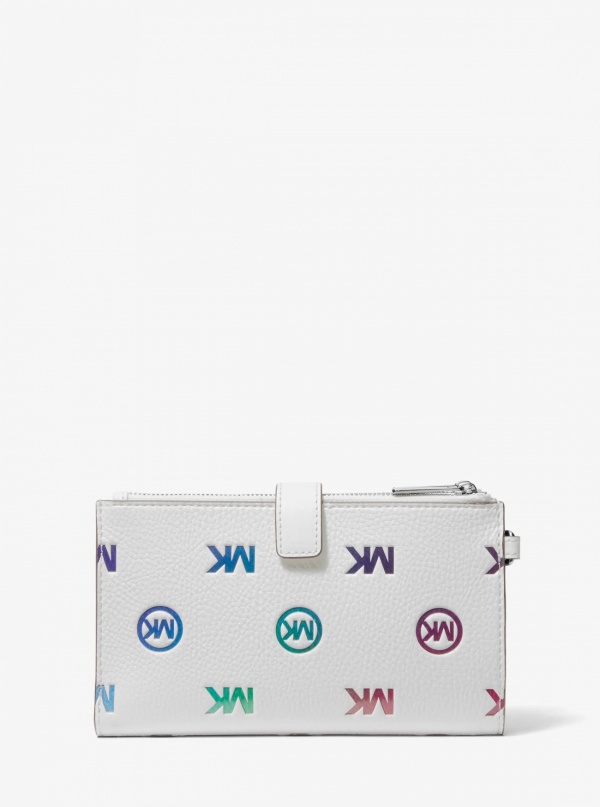 Jet Set Travel Rainbow Logo Embossed Wristlet