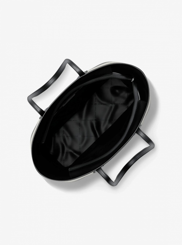 Eva Large Striped Signature Logo Tote Bag
