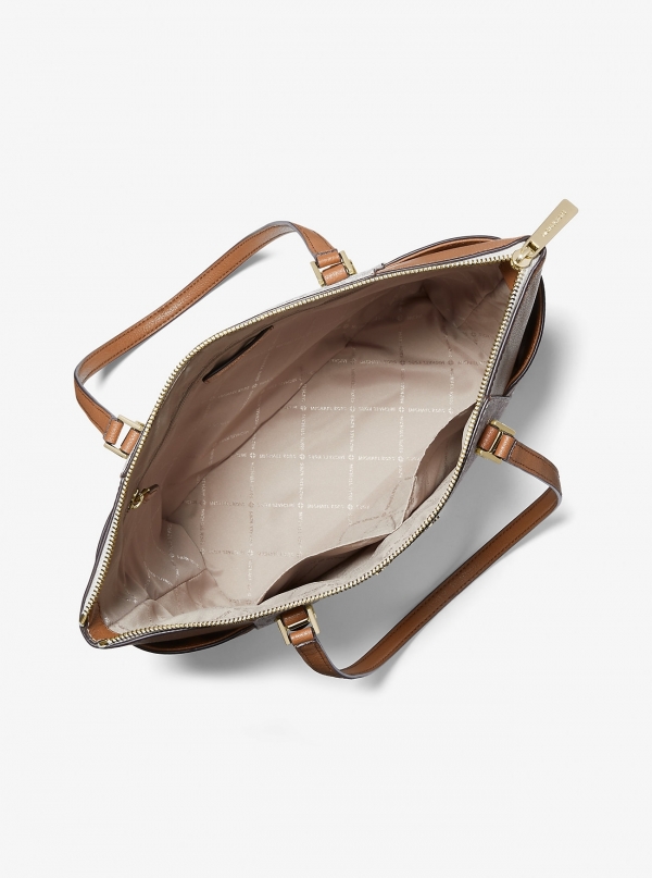 MICHAEL Michael Kors Charlotte Large Logo and Leather Top-Zip Tote Bag