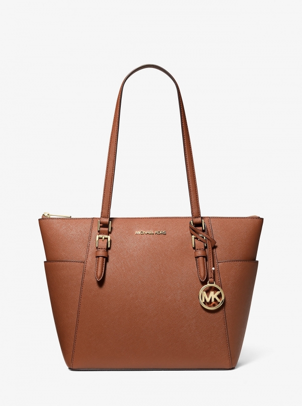 MICHAEL Michael Kors Charlotte Large Saffiano Leather Top-Zip Tote Bag
