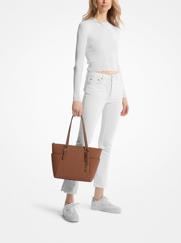 MICHAEL Michael Kors Charlotte Large Saffiano Leather Top-Zip Tote Bag
