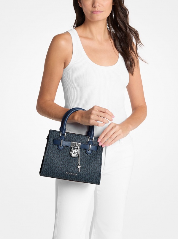 Michael Kors Landon Small Signature Logo Satchel