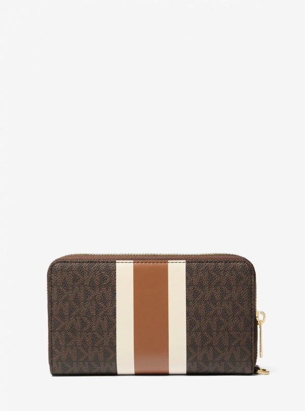 Jet Set Travel Large Striped Signature Logo Smartphone Wallet