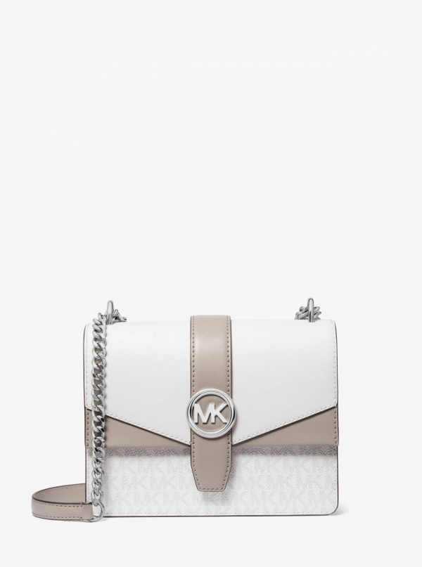 Greenwich Small Color-Block Signature Logo Crossbody Bag