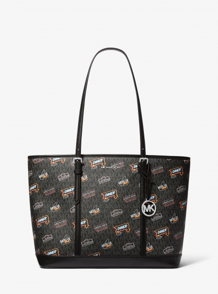MICHAEL Michael Kors Jet Set Large Printed Signature Logo Tote Bag