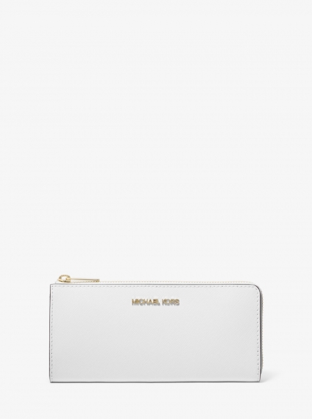 Michael Kors Jet Set Travel Large Saffiano Leather Quarter-Zip Wallet