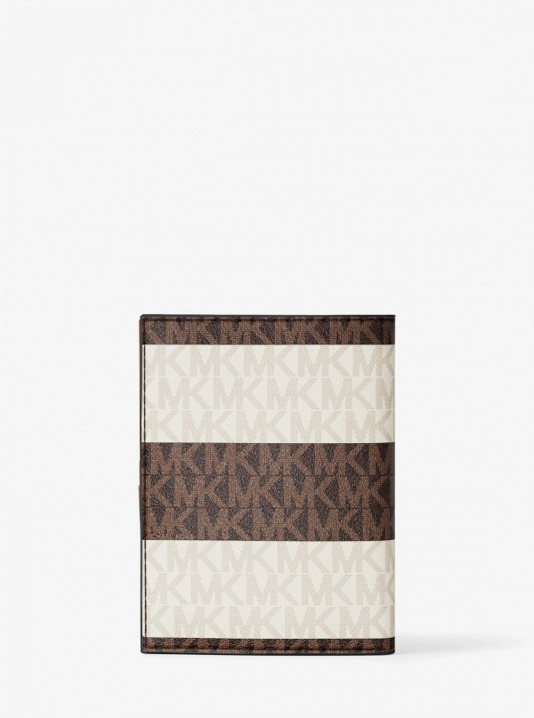Jet Set Travel Medium Striped Signature Logo Passport Case