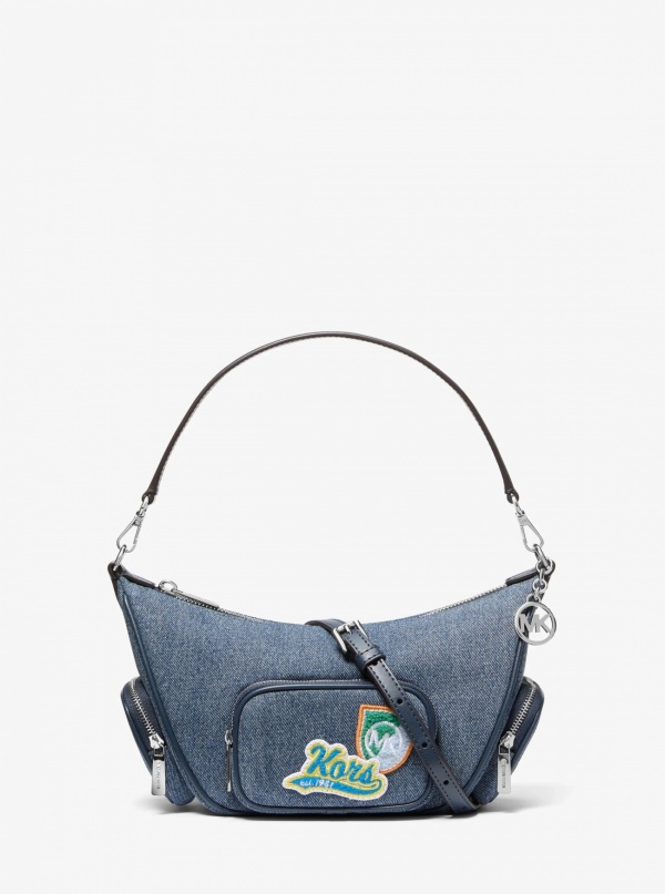 Merritt Small Embellished Denim Convertible Crossbody Bag