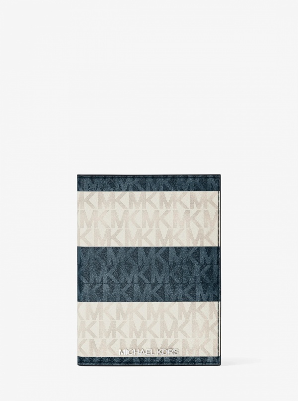 Jet Set Travel Medium Striped Signature Logo Passport Case