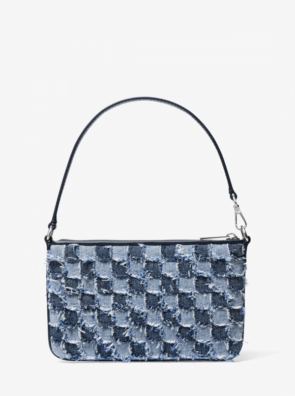 Jet Set Travel Small Patchwork Denim Convertible Wristlet