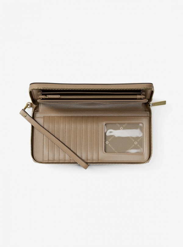 Jet Set Travel Large Pebbled Leather Wristlet