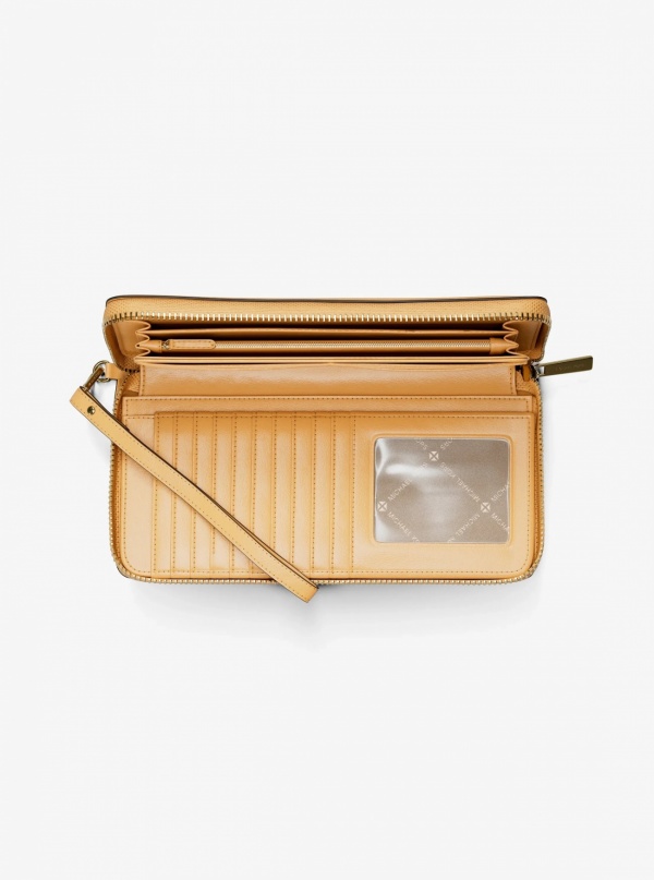 Jet Set Travel Large Pebbled Leather Wristlet