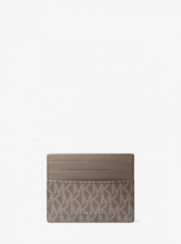 Michael Kors Mens Pebbled Leather Billfold Wallet and Signature Logo Card Case Gift Set