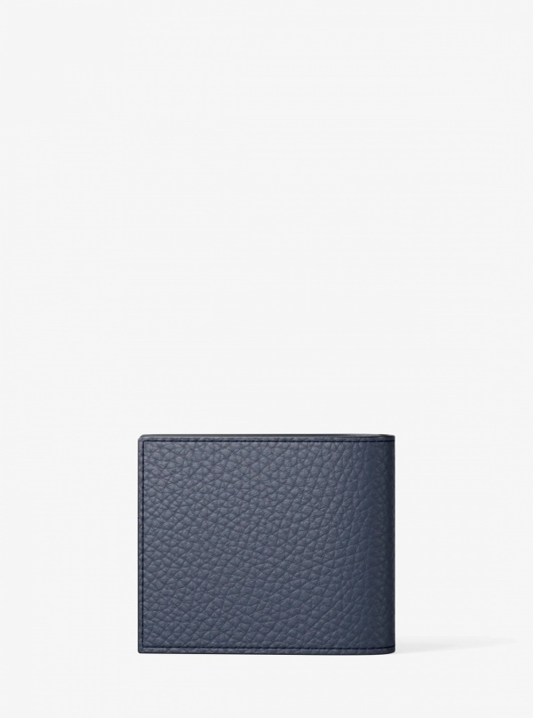 Michael Kors Mens Pebbled Leather Billfold Wallet and Signature Logo Card Case Gift Set