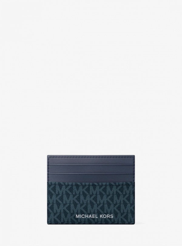 Michael Kors Mens Pebbled Leather Billfold Wallet and Signature Logo Card Case Gift Set