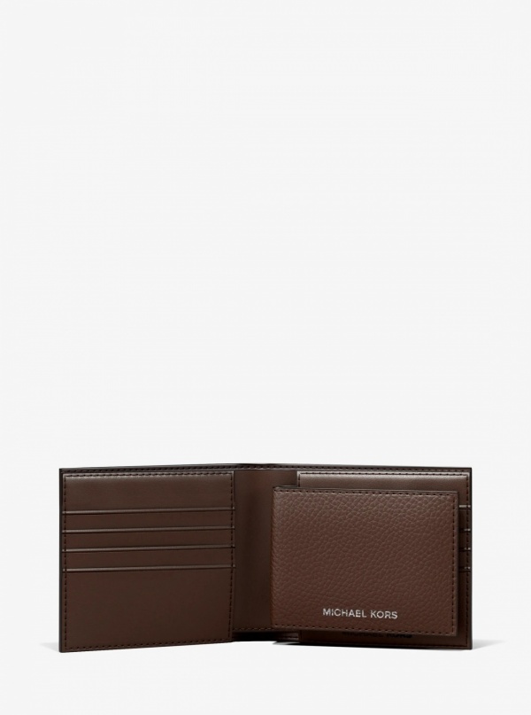 Michael Kors Mens Cooper Pebbled Leather Billfold Wallet With Passcase