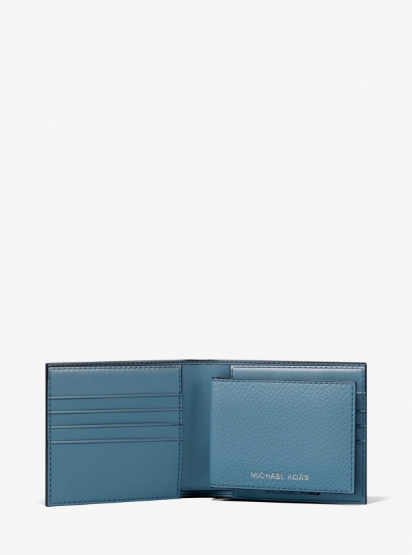 Michael Kors Mens Cooper Pebbled Leather Billfold Wallet With Passcase
