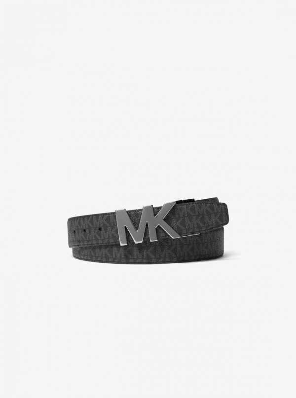 Michael Kors Mens Reversible Signature Logo and Leather Belt