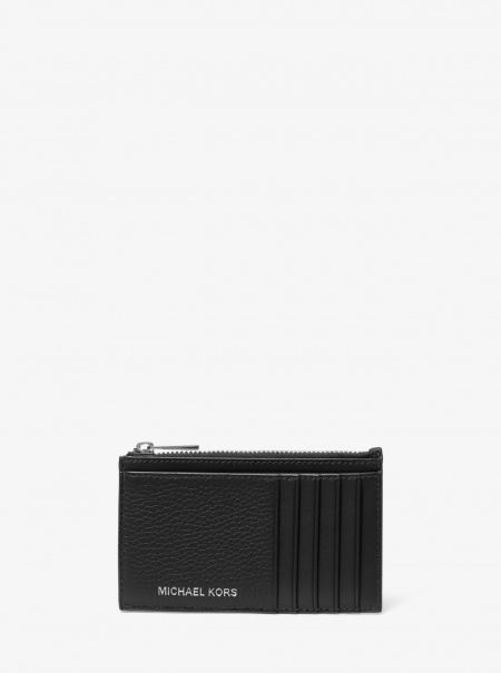 Michael Kors Mens Cooper Slim Pebbled Leather Zip Wallet