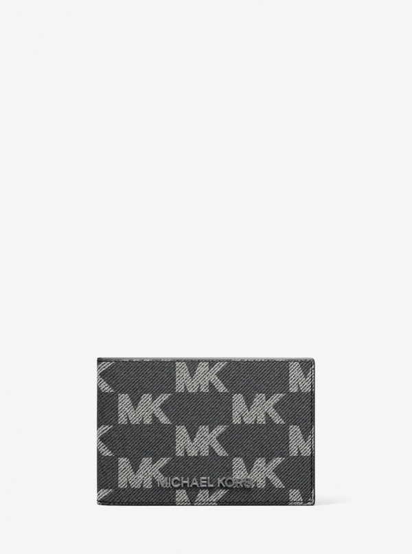 Michael Kors Mens Cooper Medium Logo Jacquard Denim Wallet