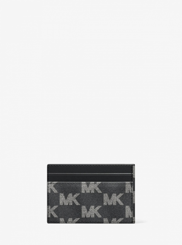 Michael Kors Mens Cooper Medium Logo Jacquard Denim Wallet