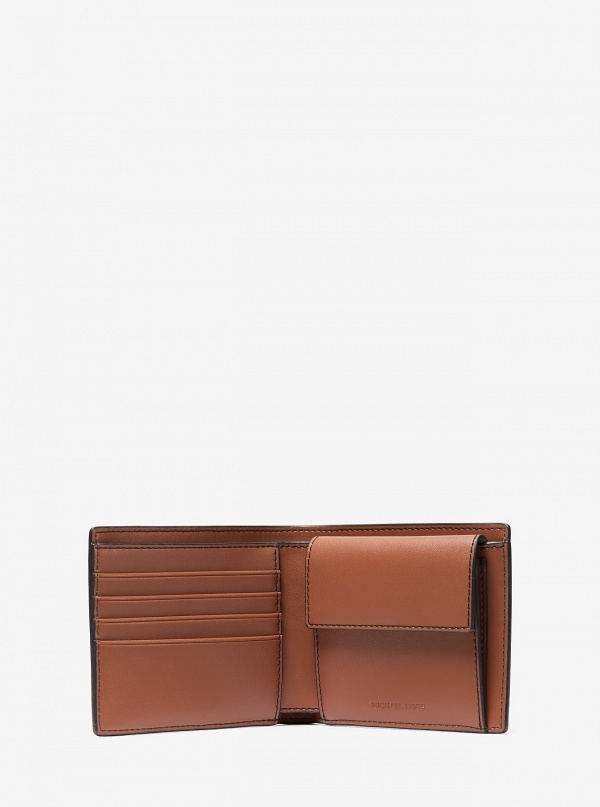 Michael Kors Mens Cooper Pebbled Leather Billfold Wallet With Coin Pouch