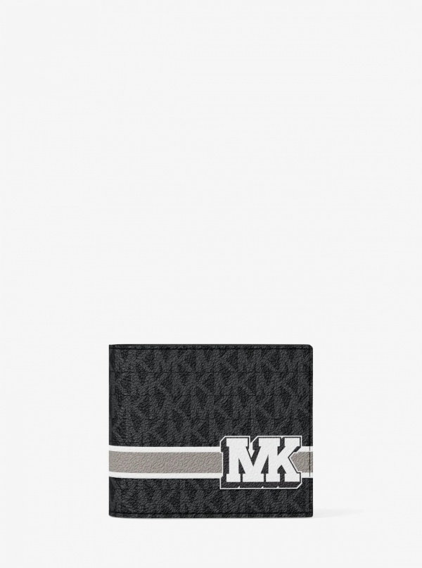 Michael Kors Mens Cooper Striped Signature Logo Billfold Wallet With Passcase